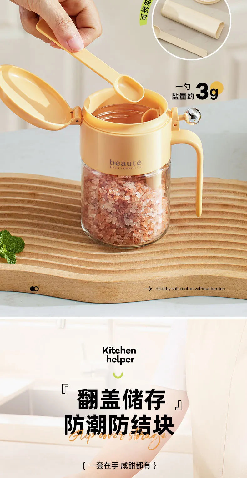 Durable glass seasoning containers with airtight lids for freshness