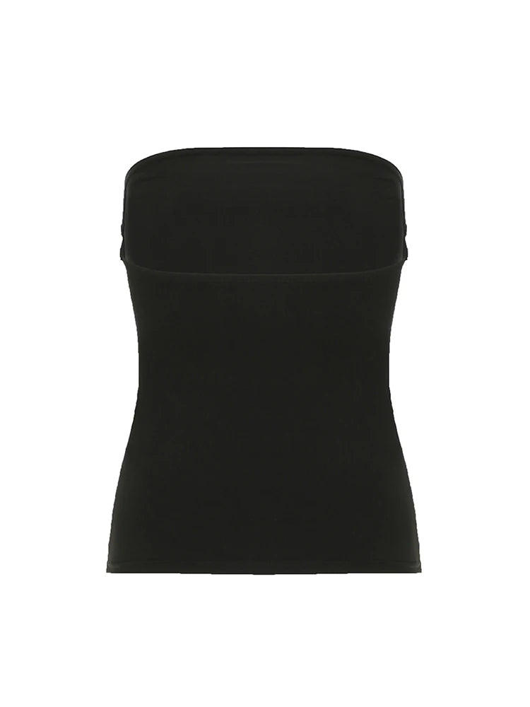 Women’s gothic black strapless tube top