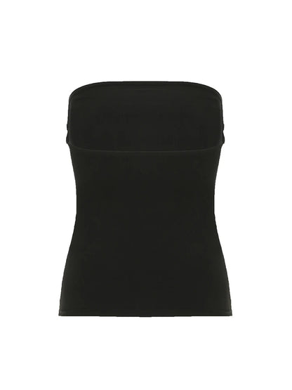 Women’s gothic black strapless tube top