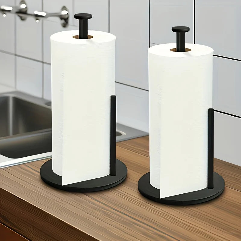 Countertop paper towel holder, sleek stainless finish