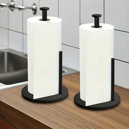 Countertop paper towel holder, sleek stainless finish