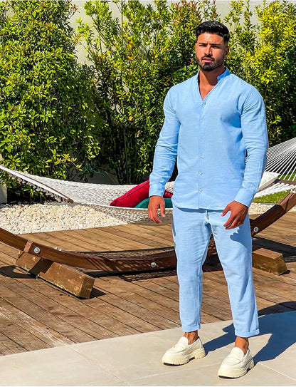 Men’s athletic joggers — loose fit, solid color, streetwear styles two-piece set