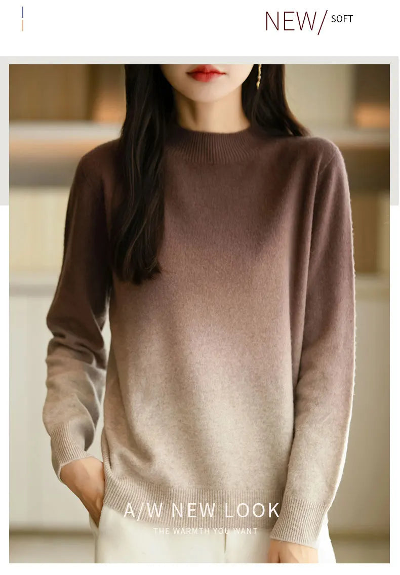 Women’s thick fine wool gradient sweater