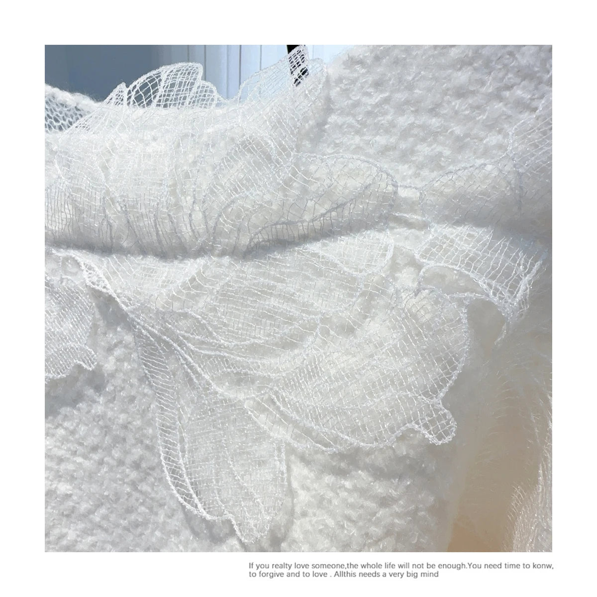 Women’s Korean lazy lace splicing sweater