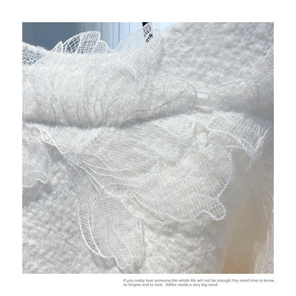 Women’s Korean lazy lace splicing sweater