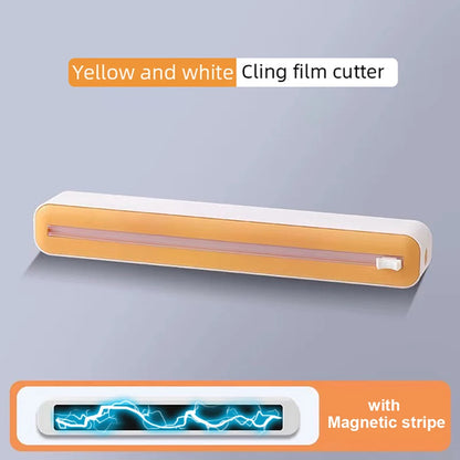 Foil and film storage box with built-in blade
