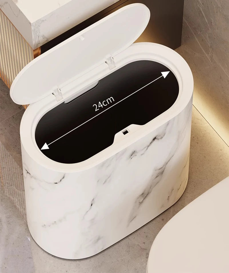 Versatile covered trash bin—perfect for home bathrooms, kitchens, or guest rooms