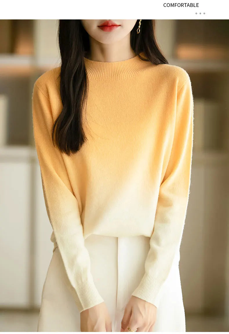Women’s thick fine wool gradient sweater