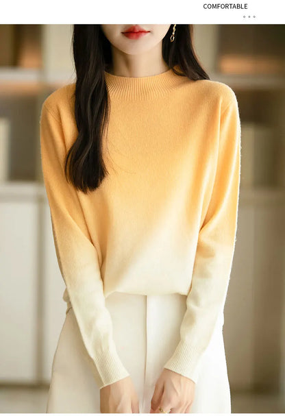 Women’s thick fine wool gradient sweater