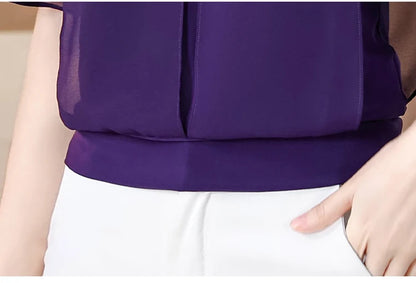 Women’s summer half-sleeve chiffon blouse