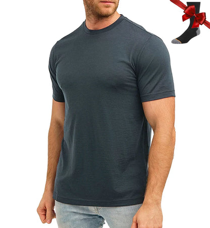 Men’s 100% superfine merino wool base-layer T-shirt