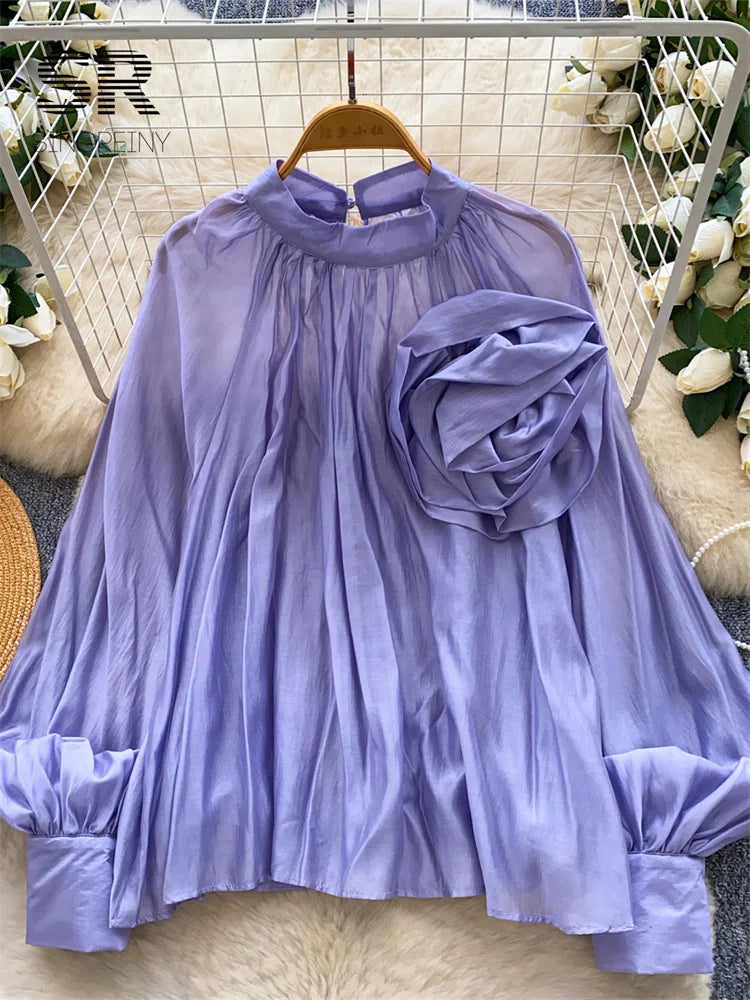 Elegant solid-color women’s blouse for everyday wear