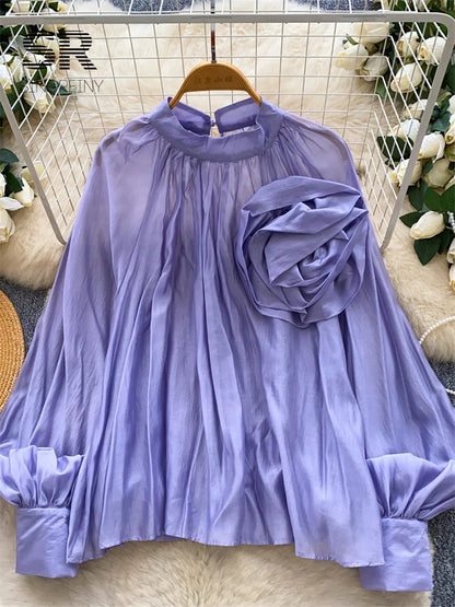 Elegant solid-color women’s blouse for everyday wear