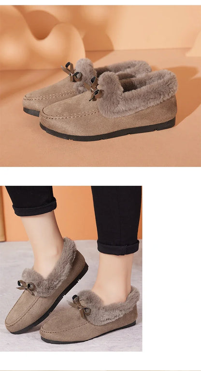 Plush Flat Shoes – Stylish Women’s Winter Casual Footwear