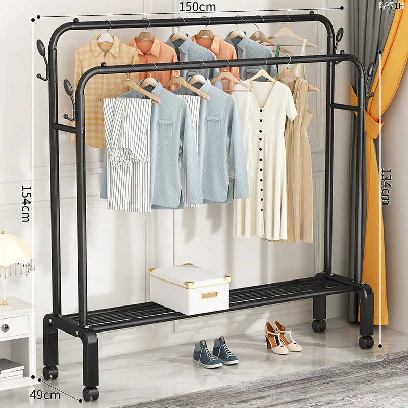Freestanding clothes organizer for easy drying and hanging clothes