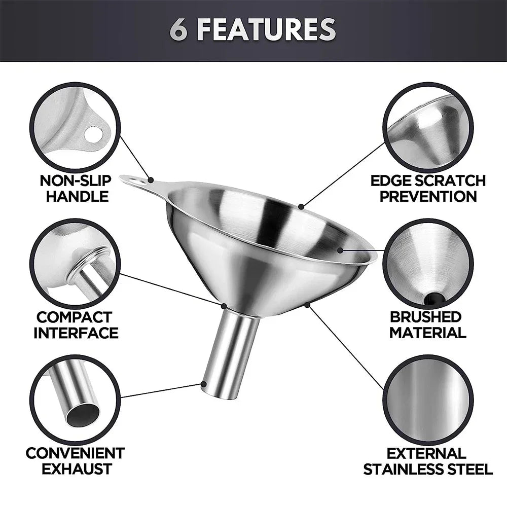 Small funnels for essential oils, liquids, and powders