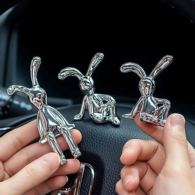 Adorable double rabbit ornaments for tabletop or shelf display