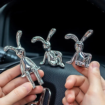 Adorable double rabbit ornaments for tabletop or shelf display
