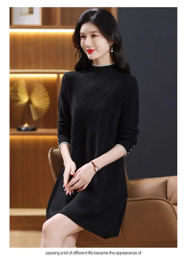 Women’s long-sleeve turtleneck knit sweater