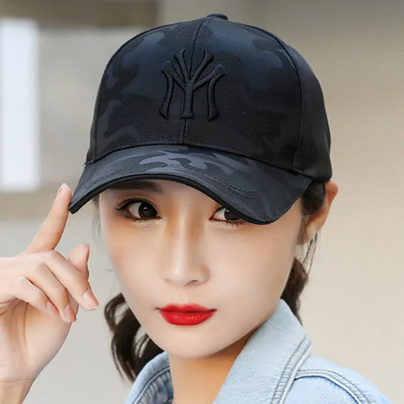 Unisex summer/autumn baseball cap with letter embroidery