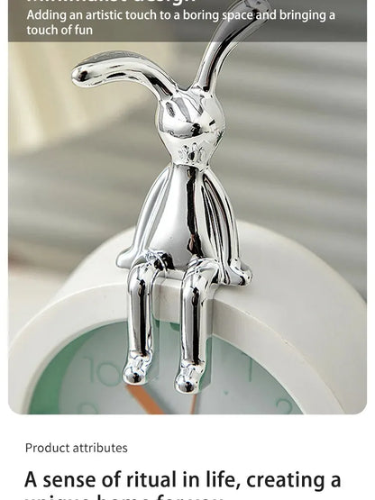 Adorable double rabbit ornaments for tabletop or shelf display