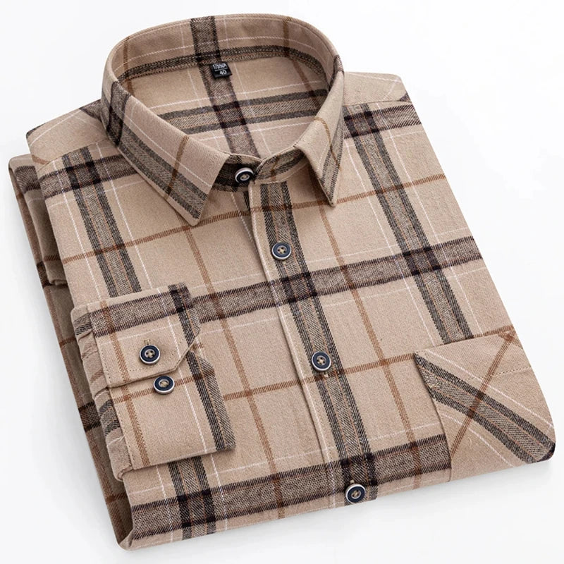 Ultra-soft 100% cotton flannel shirt, up to 11XL, cozy and stylish