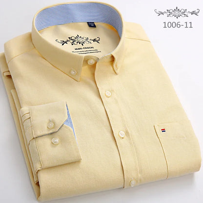 Men’s 100% cotton plaid shirt, stylish slim design for office or casual