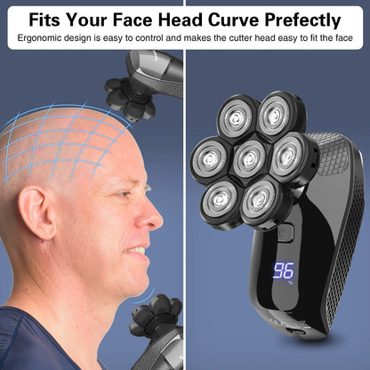 5-in-1 electric shaver with 7D floating head—smooth and easy