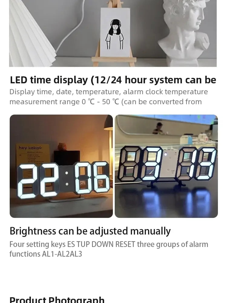 Creative LED clock with clear, glowing numbers for any room