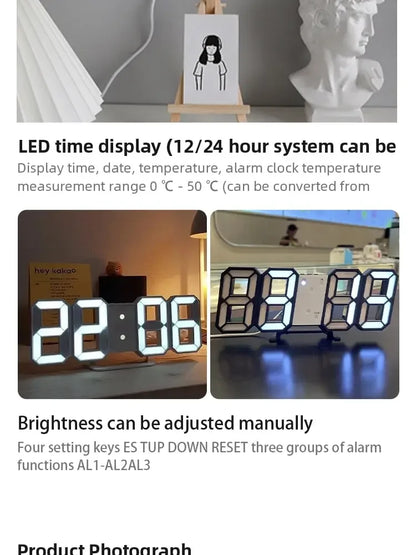Creative LED clock with clear, glowing numbers for any room