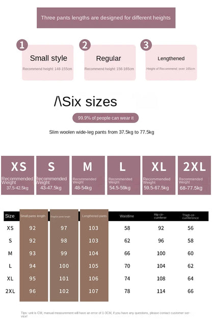 Women’s slim high-waist wool pants, autumn casual