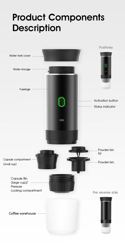 Electric handheld espresso maker—perfect for on-the-go brewing