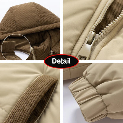 Autumn Winter Men’s Outdoor Removable Hooded Windbreak Jacket