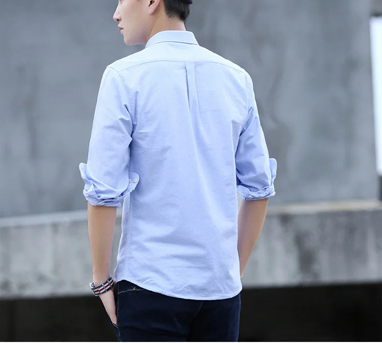 Men’s 100% cotton plaid shirt, stylish slim design for office or casual