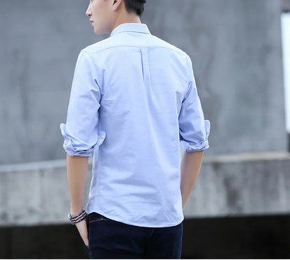 Men’s 100% cotton plaid shirt, stylish slim design for office or casual