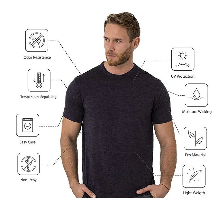 Men’s 100% superfine merino wool base-layer T-shirt