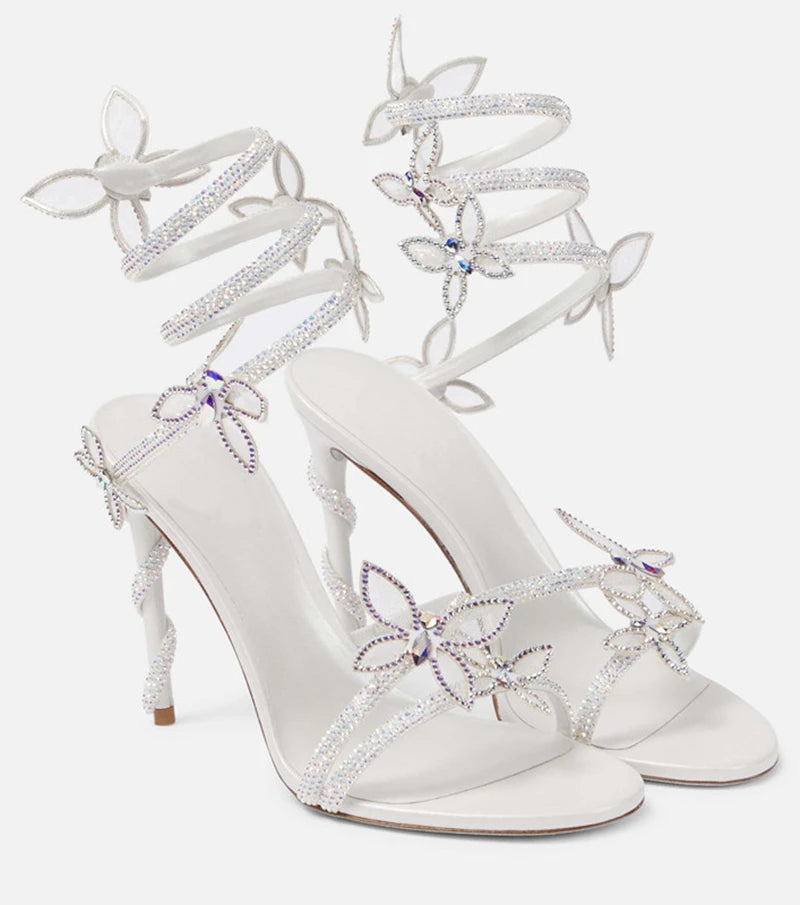 Crystal Butterfly Sandals – Sexy High Heel Gladiator Style