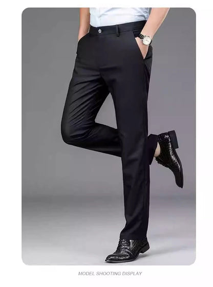 Men’s black stretch smart casual trousers