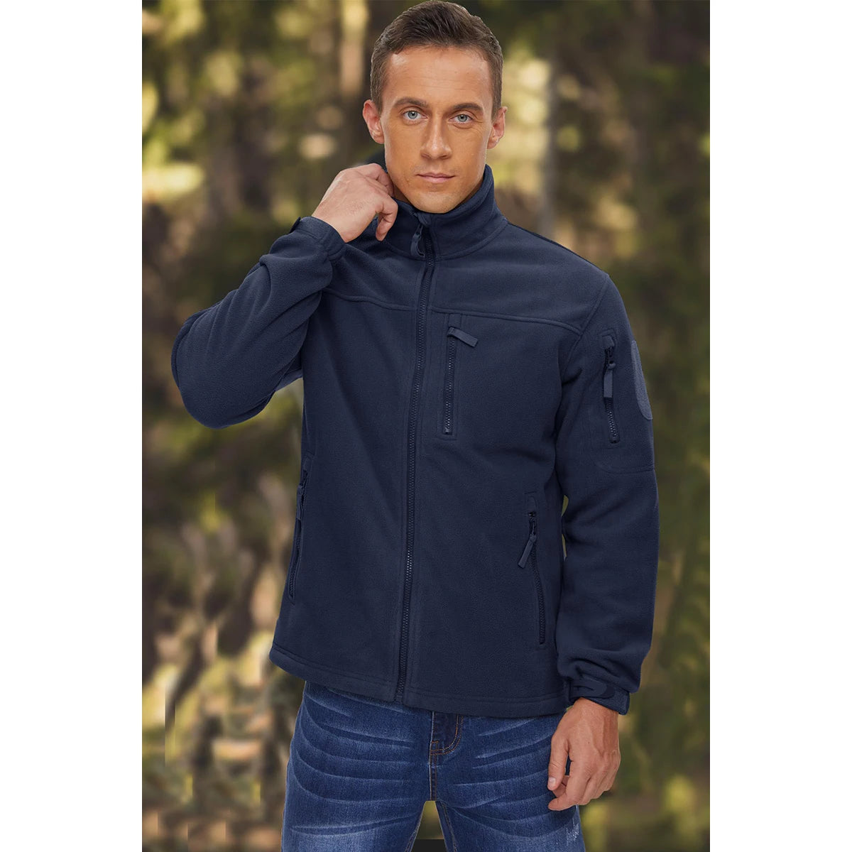 Men’s cotton-padded winter vest with stand collar