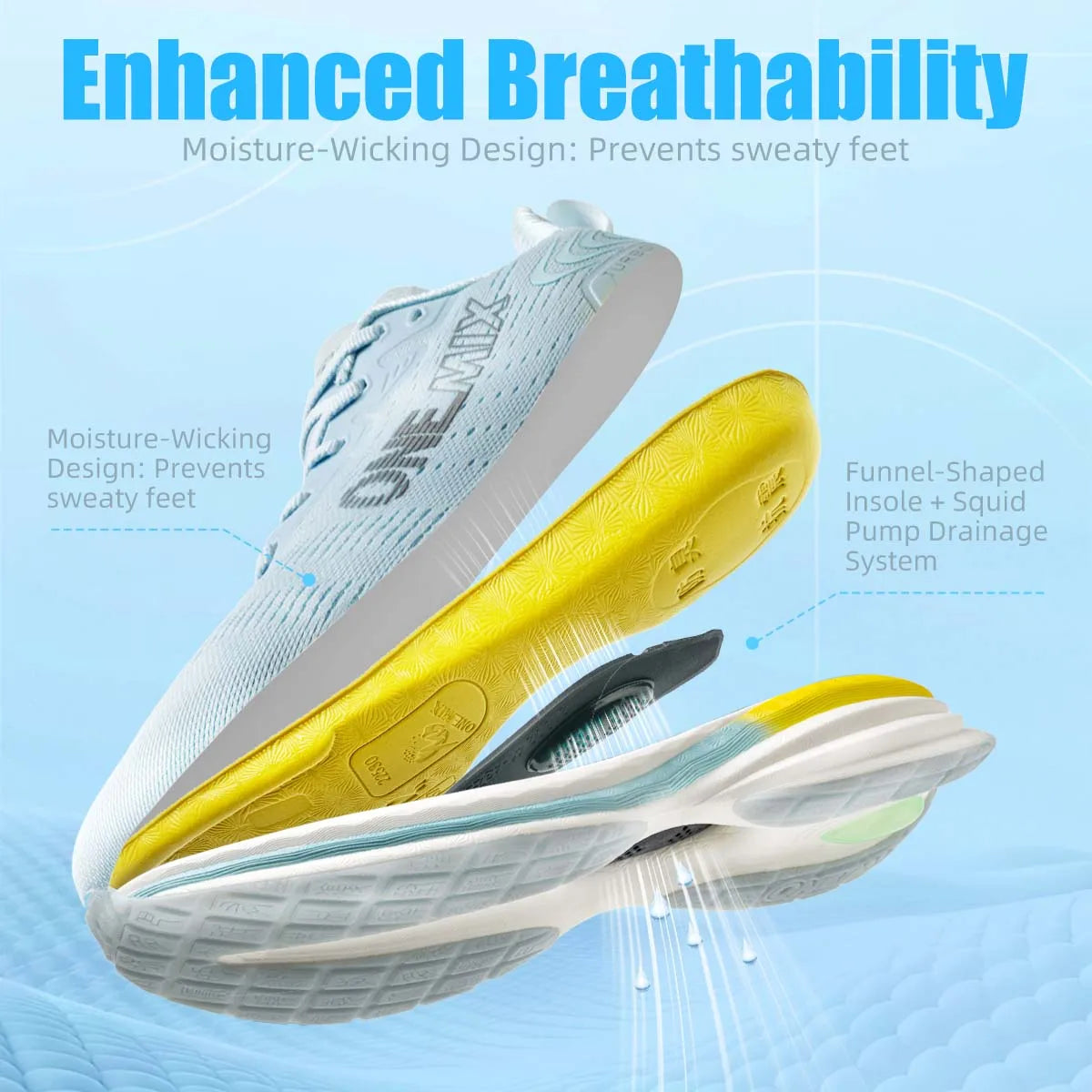 ONEMIX Breathable Running Shoes – Air Cushion Jogging Sneakers