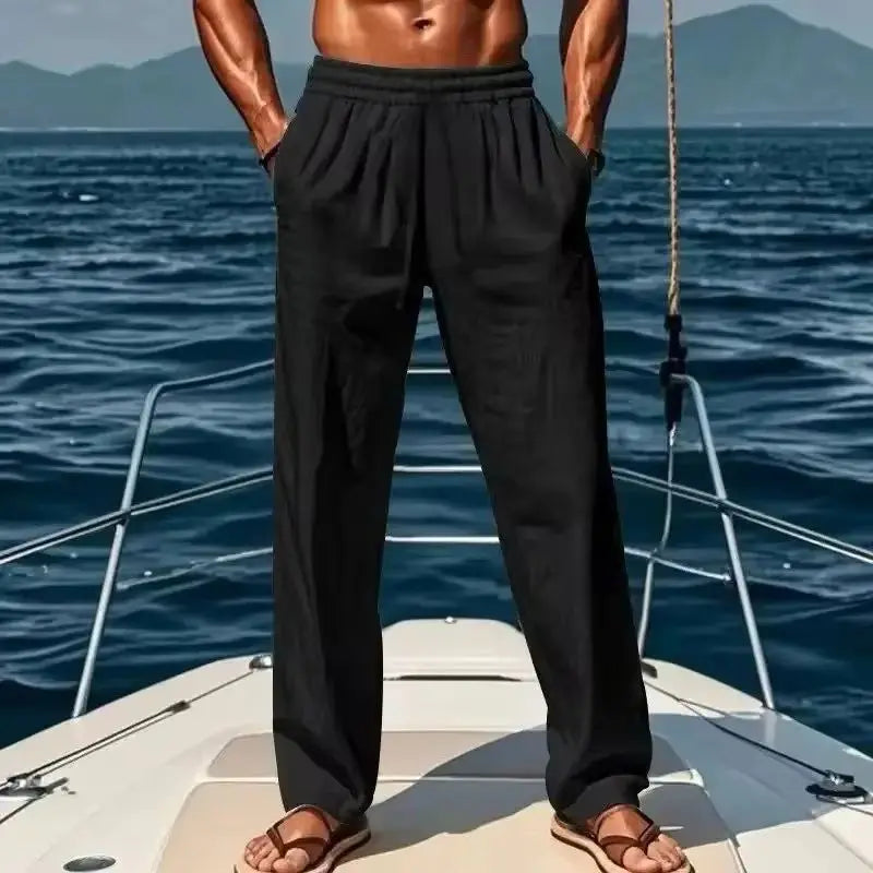 Men’s cotton-linen loose casual pants