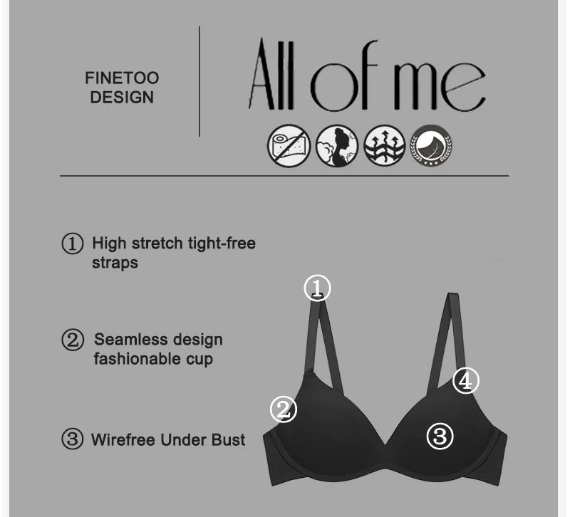 Women’s Seamless Push-Up Bra – No Wire, Breathable Design