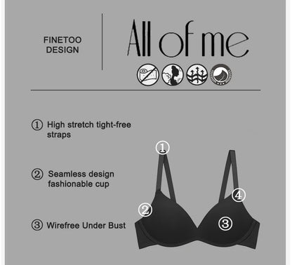 Women’s Seamless Push-Up Bra – No Wire, Breathable Design