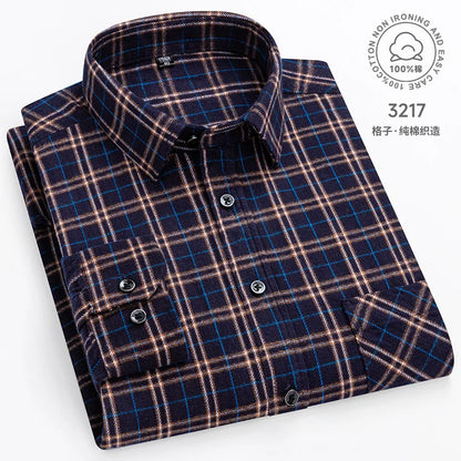 Ultra-soft 100% cotton flannel shirt, up to 11XL, cozy and stylish