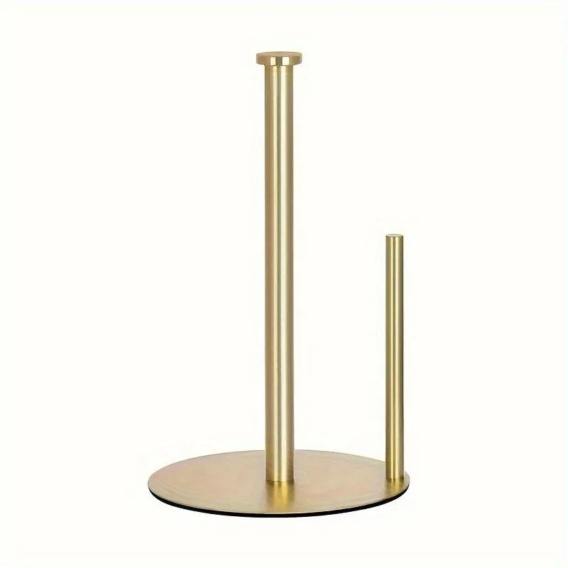 Countertop paper towel holder, sleek stainless finish