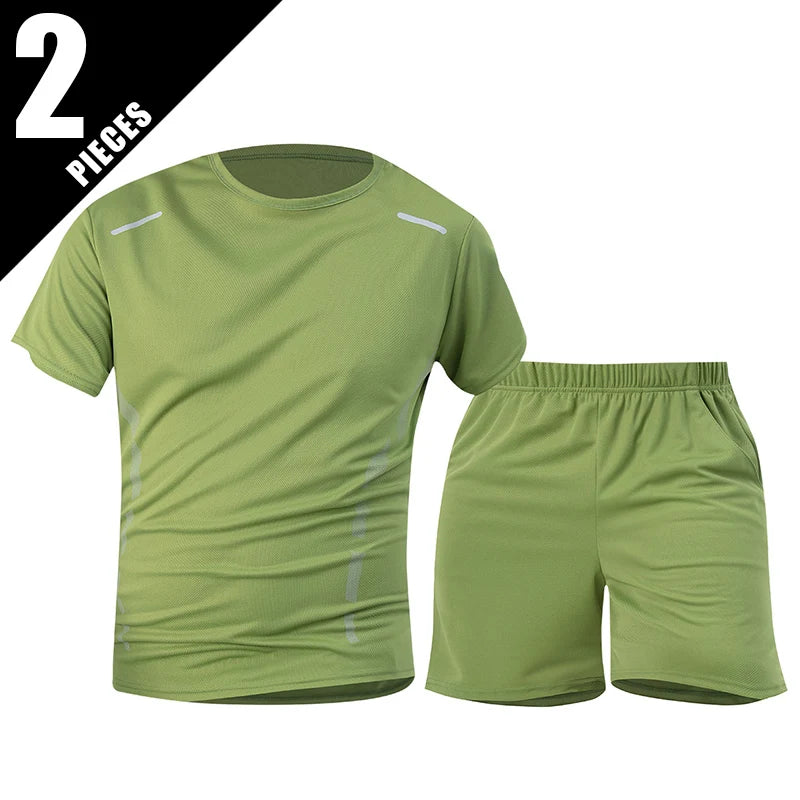 Men’s 2-piece summer sports suit, quick-dry