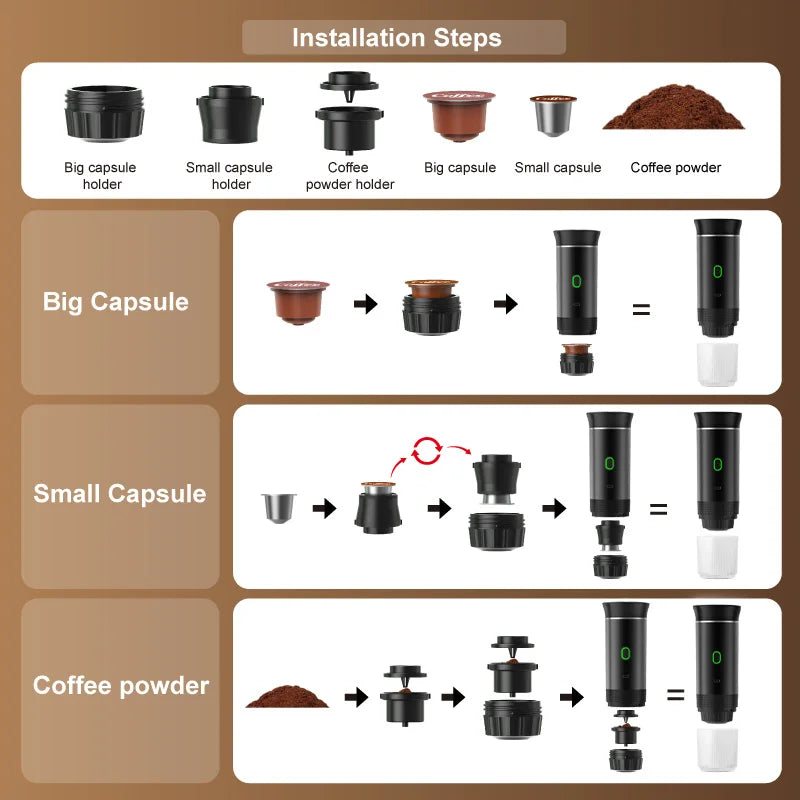 Electric handheld espresso maker—perfect for on-the-go brewing