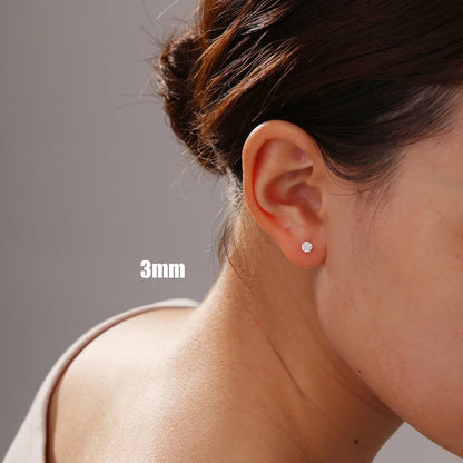 25 Sterling Silver CZ Stud Earrings – Classic Channel Set
