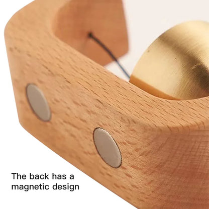 Magnetic wood wind-bell with copper chime