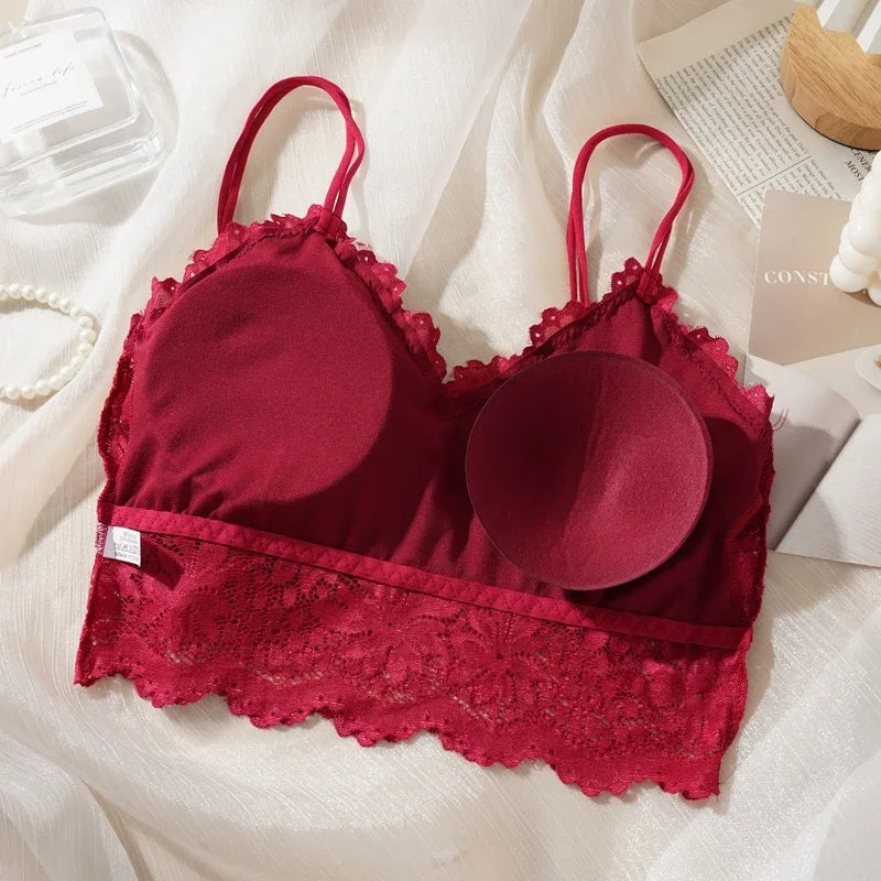 Women’s Lace Bra & Panty Set – Sexy Hollow Back, No Wire
